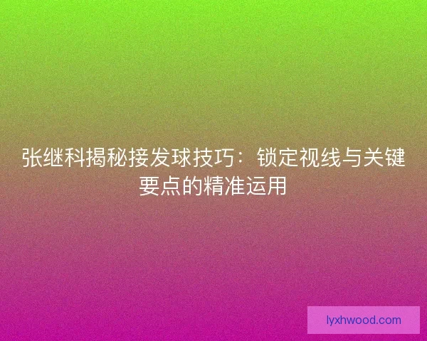 张继科揭秘接发球技巧：锁定视线与关键要点的精准运用